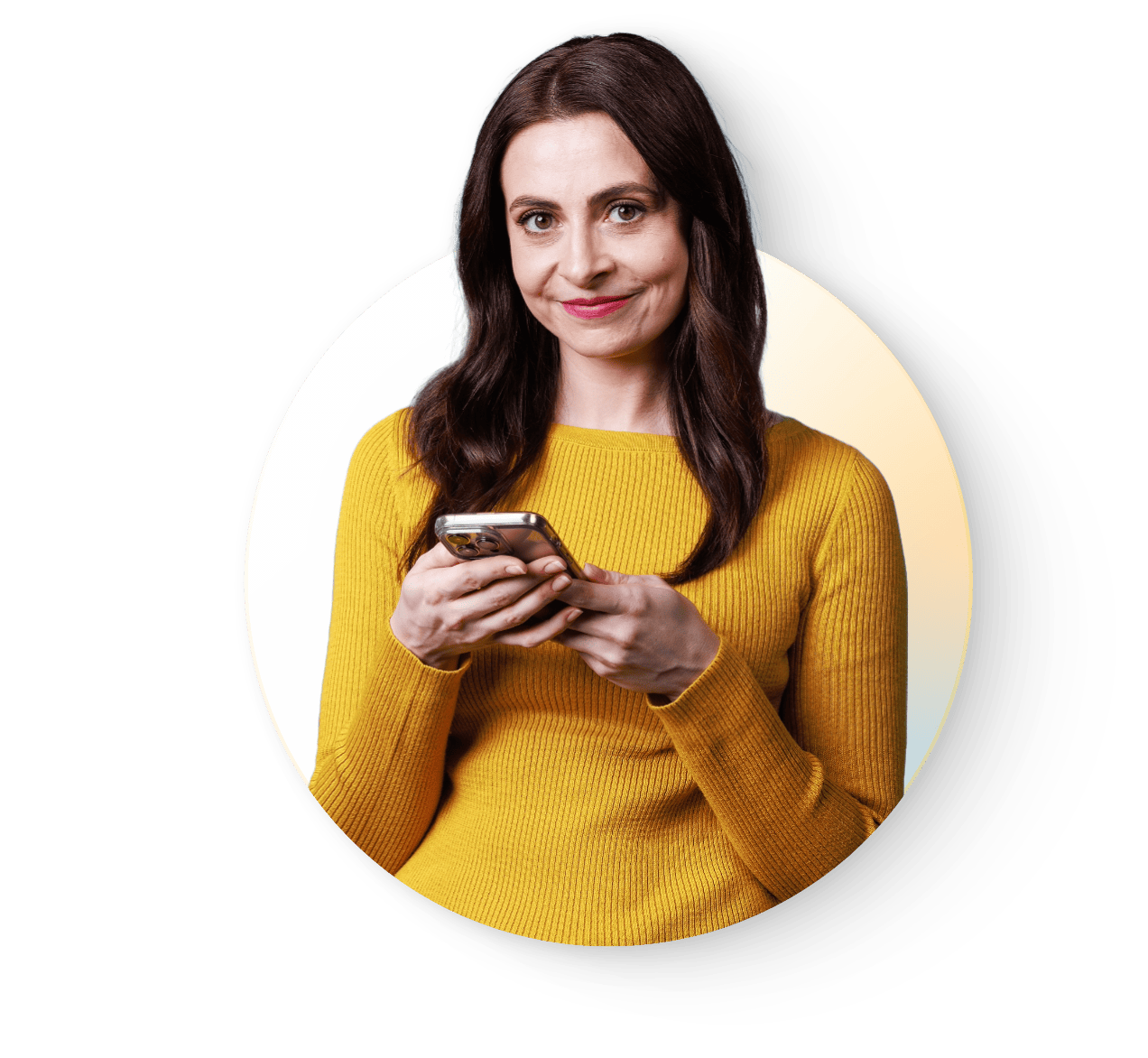 Woman holding a cellphone