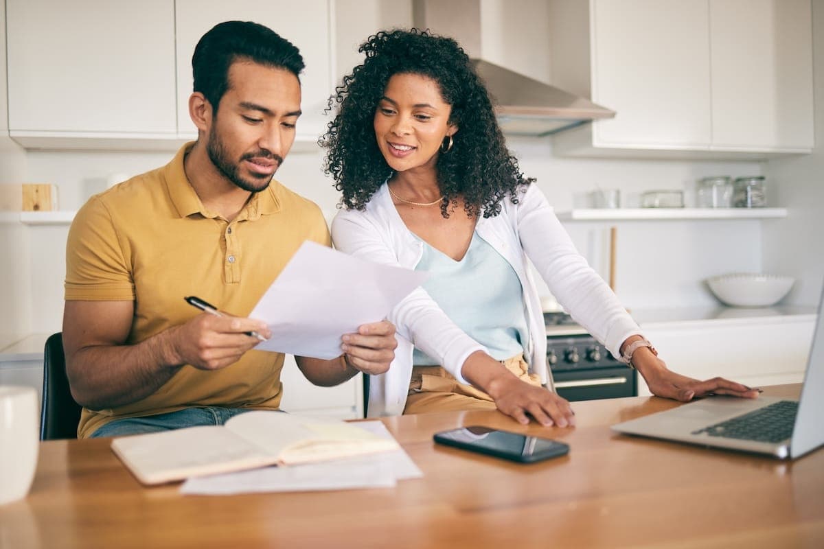 Couple doing investment planning